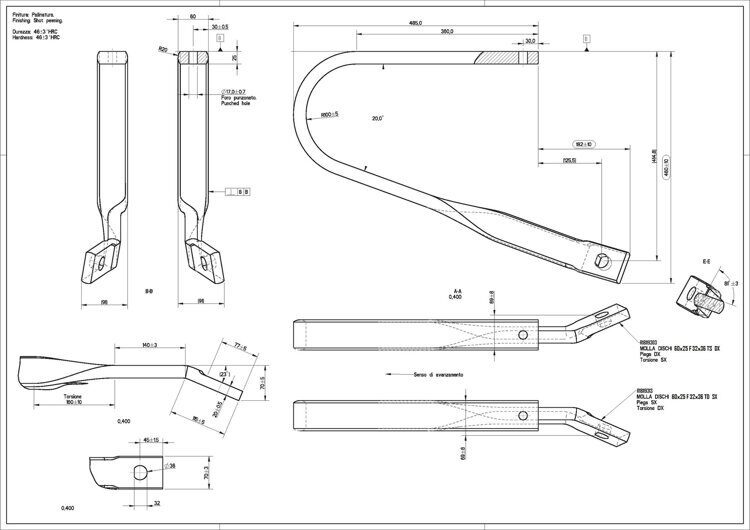 G-o R18119313 (Z317205) стойка задняя  60х25 F 32х36 TS  DX для диска  Маскио Гаспардо